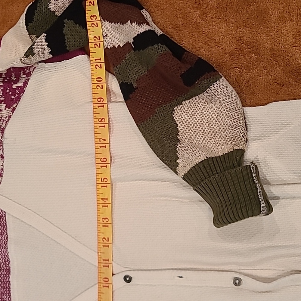 Chic Lucky Brand Cardigan with Camouflage and Purple Accents Size small - Picture 2 of 8